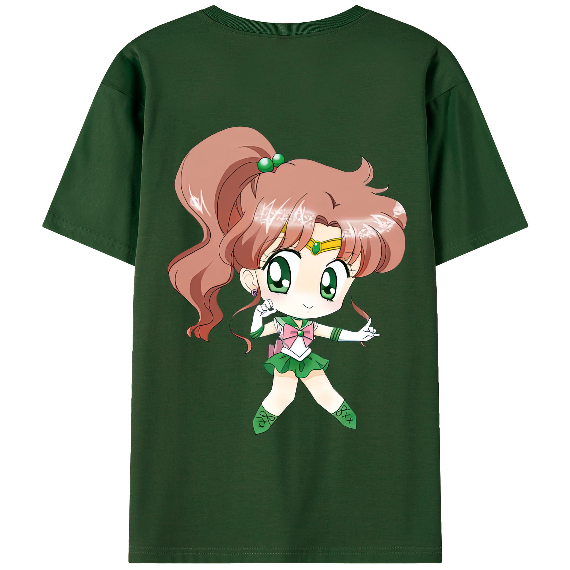 （画像用） 美少女戦士セーラームーン 木野 まこと きの まこと Sailor Moon Kino Makoto （セーラージュピター；Sailor Jupiter） 綿100％半袖Tシャツ（背面プリント）